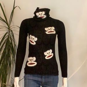 Monkey turtleneck sweater